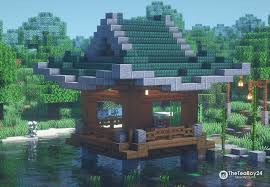 Minecraft japanese starter house tutorial how to build in this minecraft 1.14 tutorial we're going to be building this asian. Japanese Water Terrace In 2021 Minecraft Japanese House Minecraft Houses Cute Minecraft Houses