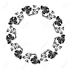 Retro seamless grayscale pattern background of crosses and circles #1403720 by dero. Vector Black And White Circular Pattern Round Frame With Floral Ornaments Royalty Free Cliparts Vectors And Stock Illustration Image 68712587
