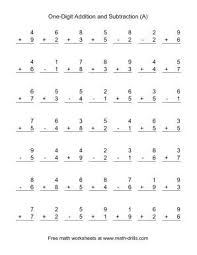 Adding And Subtracting Single Digit Numbers A Basic Math Worksheets Subtraction Worksheets Kindergarten Subtraction Worksheets