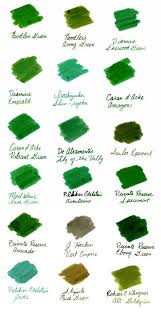 A Comparison Of Green Inks Fountain Pens Calligraphy Fountain Pen Fountain Pen Ink