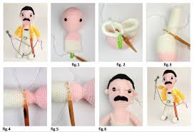 Even if you've never held a crochet hook, you can learn some basic crochet stitches to familiarize yourself with the craft. Make An Adorable Crocheted Freddie Mercury Download A Free Crochet Pattern Online Open Culture