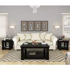 3 piece classic traditional living room coffee table and side tables set red. Brimson Black Solid Wood 3 Piece Coffee Table Set