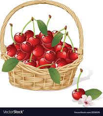 Cherry Basket Royalty Free Vector Image Vectorstock Basket Food Clipart Vegetable Basket