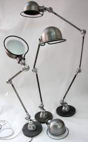 Adjustable in height and in its original paint. French Industrial Jielde Modernist Domecq Floor Lamp