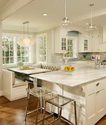 Divide the seating for space. Elegant White Kitchen Interior Designs For Creative Juice