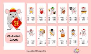 Printable 2021 chinese lunar calendar. Chinese New Year 2020 Calendar Template Pdf Printable Kids Activities