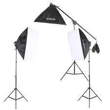 Andoer Studio Photo Video Softbox Lighting Kit Photo Equipment 15 45w Bulb 3 5in1 Bulb Socket 3 Softbox 3 Light Stand 1 Cantilever Stick 1 Carrying Bag Andoer Com