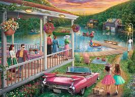 Piecing together jigsaw puzzles is an activity for the whole family to enjoy together! Summer At The Lake Adult Puzzles Jigsaw Puzzles Products Summer At The Lake