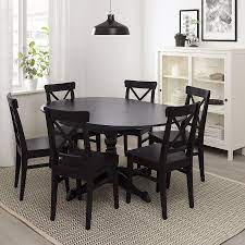 Because when the chairs are comfy and the table is just the right size, everyone. Ingatorp Extendable Table Black 431 4 61 110 155 Cm Ikea In 2021 Black Dining Room Table Dining Room Tables Ikea Dining Table Black