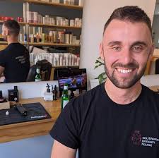 House call taper w curly mullet and beard 💟 #taper #curly #mullet #haircut  #barber #femalebarber #barberia #barbershop #housecall #barbergirl