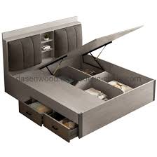 The simple design of this bed, along with a perfect option for storage spaces, gives your bedroom a minimalistic and modern look. China Hot Sale Modern Simple Design Bedroom Bed China Bed Wooden Bed