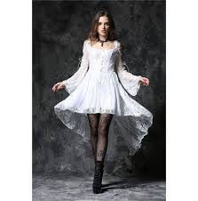White Ghost Dovetail Lace Dress Lace White Dress Gothic Dress White Gothic Dress