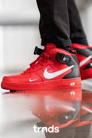 Nike Air Force 1 Mid 07 Lv8 White Black Tour Yellow Nike Air Force 1 Mid 07 Lv8 University Red White Black Tour Yellow For Men The Af1 Utility Features With Images Sneaker Collection Sneakers Men Nike Air Max 97