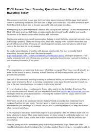 Usually, but not always, possession is transferred at closing. We Ll Answer Your Pressing Questions About Real Estate Investing Today By Vacuoustorpor917 Issuu