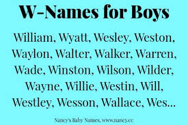 There is also important information about the meaning of your last name, its most popular first names and the genealogy of your last name. W Names For Baby Boys Baby Names Little Boy Names Popular Boy Names