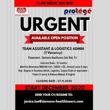 © almedico sdn bhd 2018 all right reserved. Dear Graduates We Have Good News Alam Medik Sdn Bhd Is Currently Looking For Protege Rtw Trainee Hurry Up And Send Your Resume To Janice Lee Siemens Healthineers Com Kindly Refer Poster For More Info
