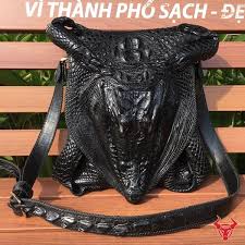 Túi Da Cá Sấu Nguyên Con Handmade TI1A10 tui da ca sau
