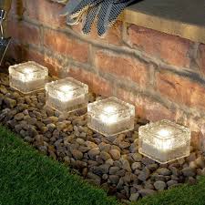 Can conserve energy when not in use. Solar Garden Glass Brick Path Light 4 Pack
