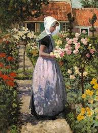 Portrait Of A Dutch Woman In A Garden By Georgehitchcock Dutch Women Art Female Art
