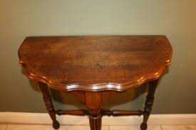 Chinese half moon table with marble top , shelf and hand carving. Antique Half Moon Table Solid Walnut Antique Price Guide Details Page