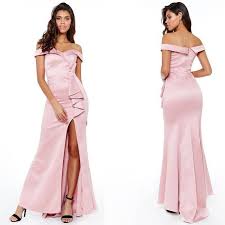 Troverai abiti da sera, abiti da cocktail, da festa e per mille altre occasioni. Cerimonia Vestito Lungo Elegante Con Spacco Rosa Antico Dr1952 Lorcastyle