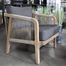 teak and rope is one of our favorite material combinations for outdoor furniture it has an organic and earthy v relaxing chair outdoor chairs summer furniture