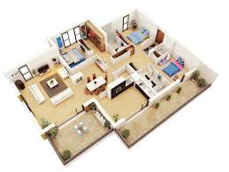 Gambar dua garis vertikal, pastikan jarak di sisi. Denah Rumah 3 Kamar Terbaru 3d 3dimensi Denah Rumah 3d Denah Lantai Rumah Denah Rumah