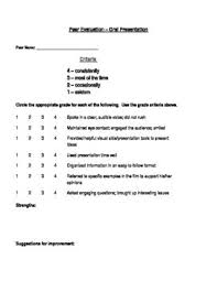 I Use This Handout When Oral Presentations Are Happening In My Classroom Peers Are Asked To E Evaluation Form Presentation Evaluation Form Presentation Rubric