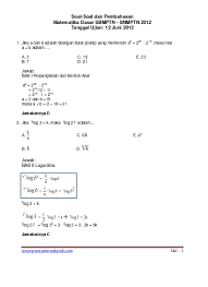 Agar lebih jelas pahami pembahasan berikut. Soal Soal Dan Pembahasan Matematika Dasar Snmptn 2012
