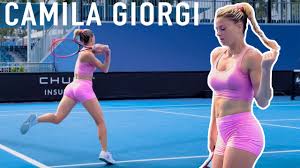 Ukrainian Tennis Player Angelina Dimova Training - en ass