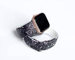 Floral bee's and geometric honeycomb watch band. Harry Potter Deathly Hallows Watch Band Compatible With 38mm 42mm 40mm 44mm Silicone Fadeless Pattern Printed Band For Iwatch Series 4 3 2 1 S M M L For Women Men Amazon In Electronics