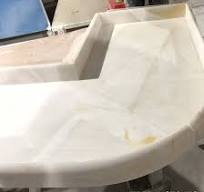 Customized Translucent White Polished Artificial Onyx Bar Counter