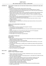 Maybe you would like to learn more about one of these? Department Secretary Resume Samples Velvet Jobs