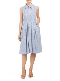 Oxford Stripe Midi Shirt Dress Preppy Dresses T J Maxx Preppy Dresses Midi Shirt Dress Striped Shirt Dress