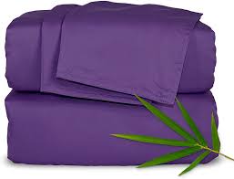 Sonoro kate bed sheet set bamboo sheets deep pockets 16 eco friendly wrinkle free sheets hypoallergenic hotel bedding machine washable silky soft (dark grey, queen). Amazon Com Pure Bamboo Sheets Full Size Bed Sheets 4 Piece Set 100 Organic Bamboo Luxuriously Soft Cooling Double Stitching 16 Deep Pockets 1 Fitted 1 Flat 2 Pillowcases Full Purple Kitchen Dining
