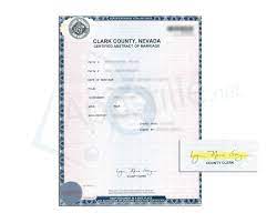 Clark County State Of Nevada Certificate Abstract Of Marriage Issued By Lynn Marie Goya County Clerk Card Template Nevada Marriage Issues