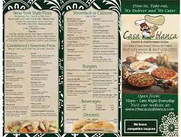 Hours may change under current circumstances Casablanca Pizzeria Menu In Ithaca New York Usa