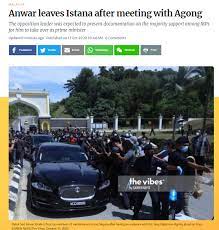 He arrived at istana negara in a black jaguar xj. Douglas Wong On Twitter Anwaribrahim Says Has Majority Story To Follow
