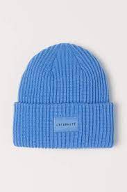 Rib Knit Hat Blue Ladies H M Us Knitted Hats Luxury Hats Knitting