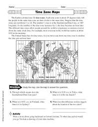 Time Zones Activity Worksheets Time Zone Map World Time Zones Time Zones