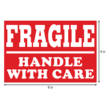 Uline stocks a wide selection of shipping and handling labels including fragile stickers and warning stickers. Fragile Handle With Care Stickers 4 X 6 Inch 300 Stickers Per Roll Red For Shipping Mailing Walmart Com Walmart Com