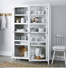 White Glazed Free Standing Storage Unit For Displaying Crockery Twco Kitchen Display Cabinet Glass Cabinets Display Cabinet Furniture