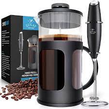 Pour out the hot water and place 8 tablespoons of folgers french roast coffee grounds into the bottom of your press. Amazon Com Zulay Premium French Press Coffee Pot And Milk Frother Set 8 Cups 34 Oz Coffee Press Glass Carafe With Powerful Double Mesh Stainless Steel Filter System For Filtering Out Fine Coffee