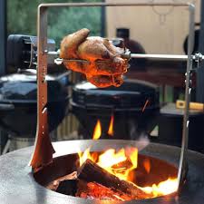 Rotisserie Chicken On The Arteflame Livefire Livefirecooking Arteflamestyle Repost Tshelburn The Fire Cooking Rotisserie Chicken Outdoor Decor