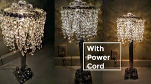 The width of your shade should run about twice the width of the lamp base, and the height of the shade should be a third shorter than the. Diy Dollar Tree Glam Lamp With Power Cord And A Lot Of Bling Home Decor Youtube