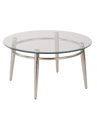 Item # 1412083 model # ct0053. Ave Six Brooklyn Glass Top Table With Metal Frame Round Coffee Table 16 H Clearbrushed Nickel Office Depot