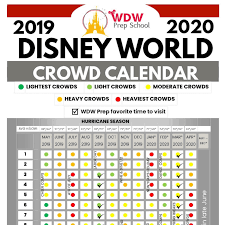 Disney World 2019 2020 Crowd Calendar Best Times To Go Wdw Prep School Disney World Crowd Calendar Disney Crowds Crowd Calendar