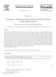 Please fill this form, we will try to respond as soon as possible. Pdf Using Gauss Jordan Elimination Method With Cuda For Linear Circuit Equation Systems