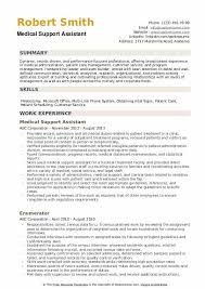 Medical resume examples & templates for medical field. Medical Support Assistant Resume Samples Qwikresume