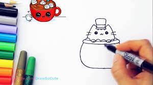 Learn how to draw this sweet drawing for mother's day step by step easy. How To Draw Saint Patricks Day Pusheen Cat Easy With Coloring Video Dailymotion